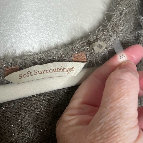 Soft Surroundings XL Subtle Shimmer Pullover Eyelash Fuzzy Soft Cozy Sweater - Picture 5 of 15